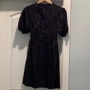 Black puff sleeve dress